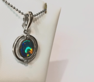 colourful opal pendant